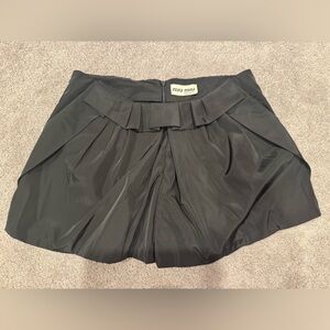 Miu Miu Silk Black Pleated Skirt